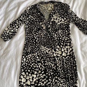 Animal print black white banana republic dress